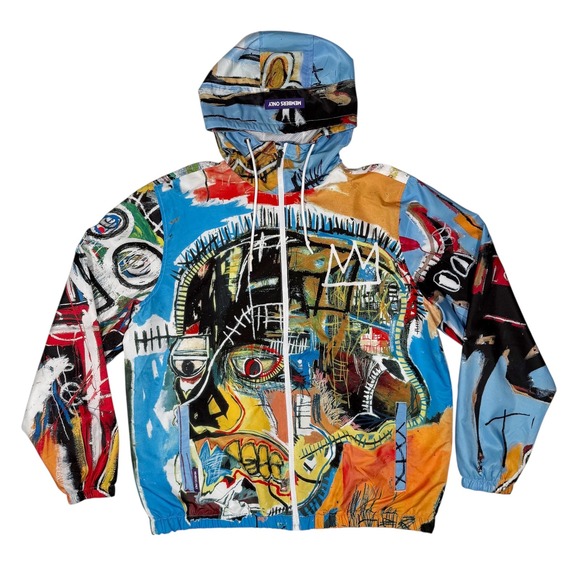 Members Only Other - Members Only Jean-Michel Basquiat Windbreaker Jacket Large Multi Color Hooded